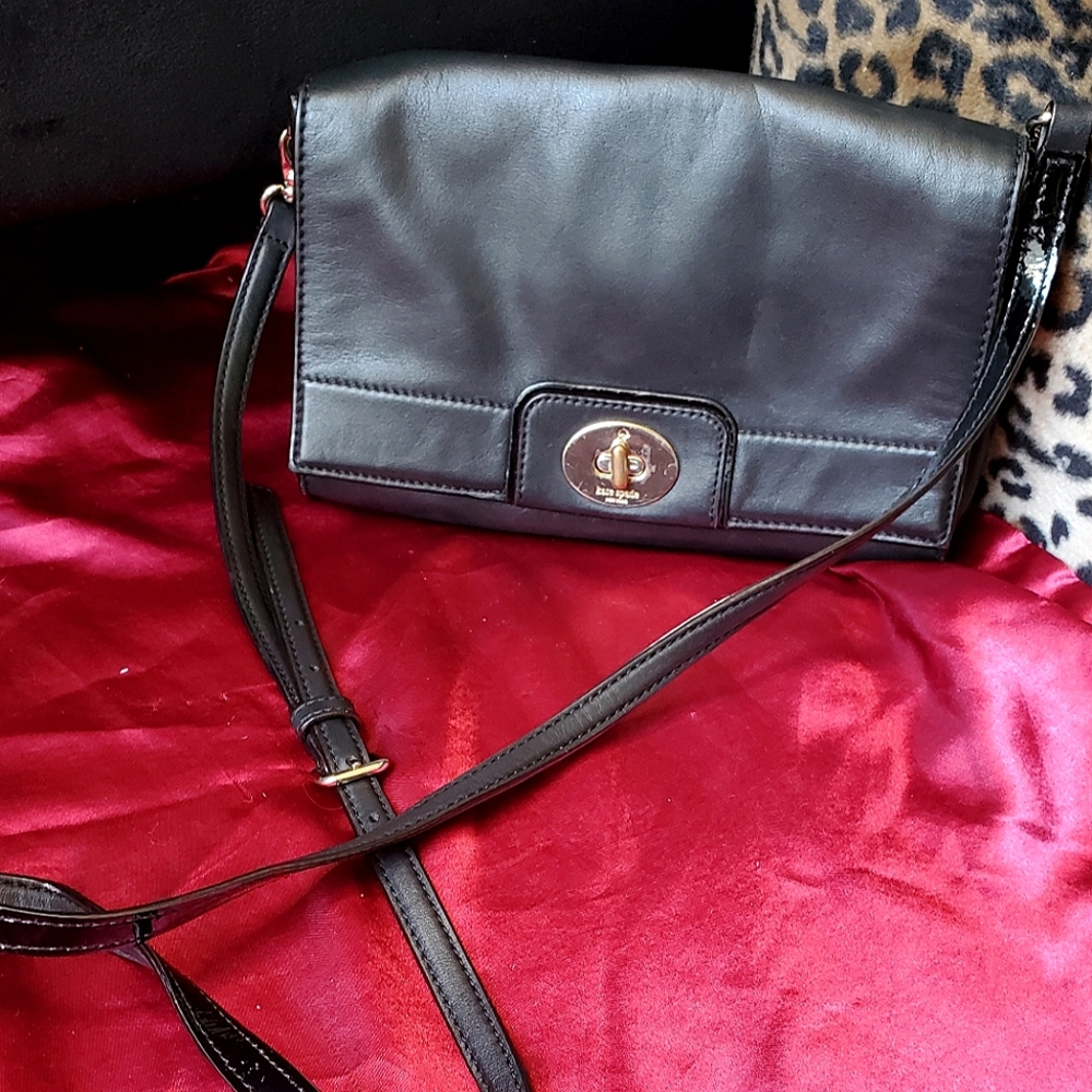 Kate spade black leather crossbody